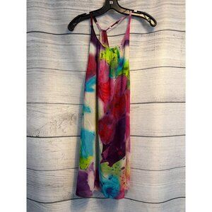 Alice + Olivia Fierra Silk Multicolor Painterly Dress Size S